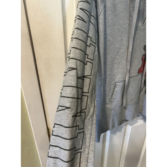 Disney Parks Sweatshirt Womens Sz L Minnie Mouse Hooded grey Pullover Hoodie - Picture 4 of 9